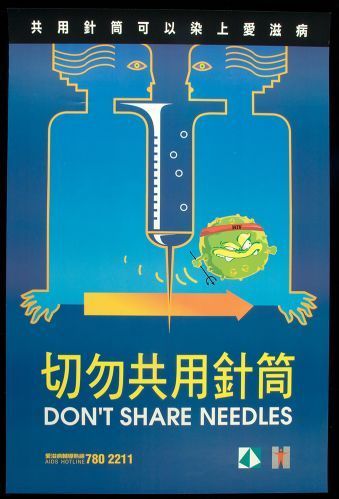 美国医生收藏的艾滋病海报