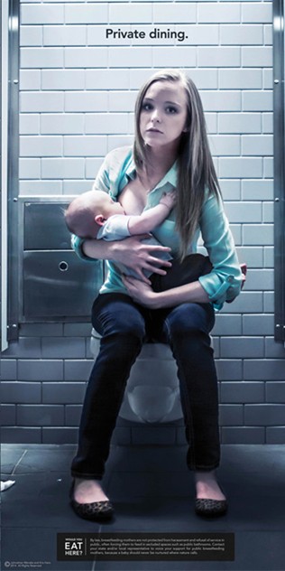 国际母乳会公益广告：你愿意在这种环境用餐吗？