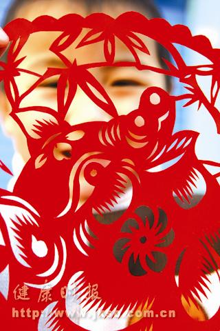 剪纸小猪喜过年