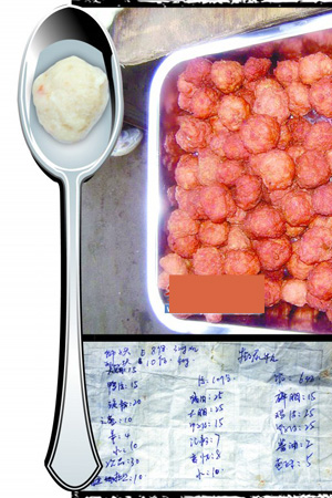 散装肉丸加工厂曝光 污泥加烂肉配料凭感觉