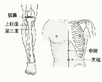 按摩四穴止腹痛