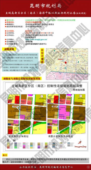 主城高新区分区（南区）昆明医学院第一附属医院地块控规调整