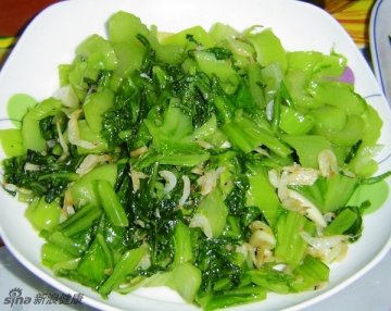 菜心炒虾皮
