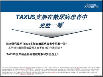 TAXUS支架在糖尿病患者中更胜一筹