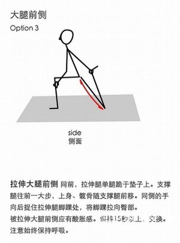 图说：运动后的肌肉拉伸