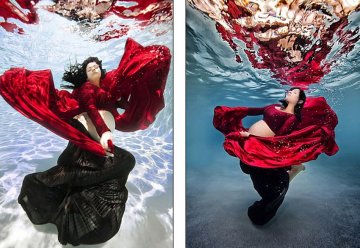 美摄影师拍摄唯美孕妇水下写真照