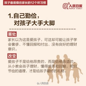 孩子最易模仿家长的12个坏习惯！