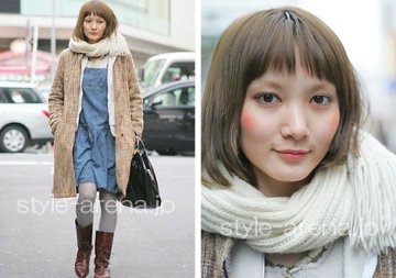 街拍日本时尚女孩发型妆容