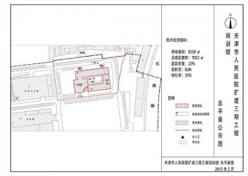 天津市人民医院三期全科培训楼规划总平面图公布通知