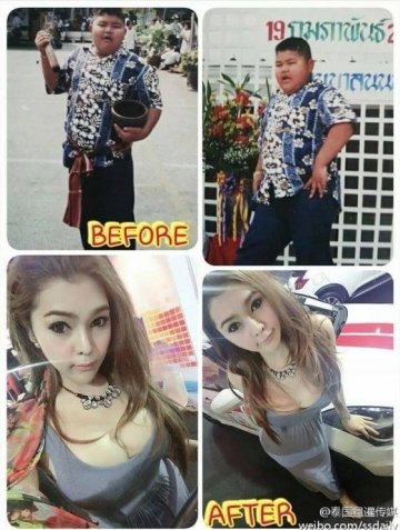 泰国小胖墩变性成辣妹
