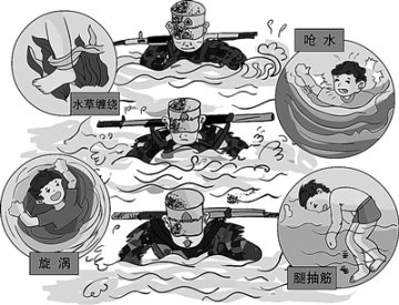 军医提醒战友：水上训练，当心溺水事故发生