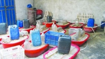 江苏宿迁查处多个用工业碱泡制皮肚加工点