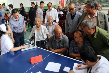陕西省荣退军人医院在大荔为120名优抚对象免费巡诊