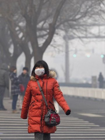 北京大雾致空气污染物超标