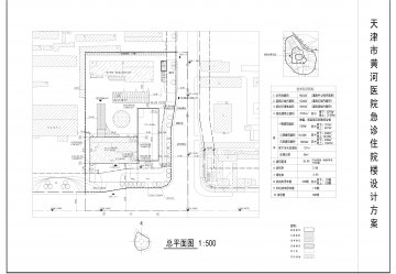 南开区黄河道天津市黄河医院急诊住院楼项目建设工程设计方案总平面图公布通知