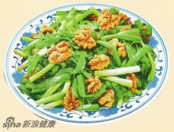 核桃仁炒春韭