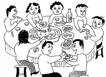 漫画：餐桌上的“接吻”