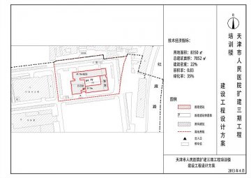 天津市人民医院三期全科培训楼项目建设工程设计方案总平面图公布通知