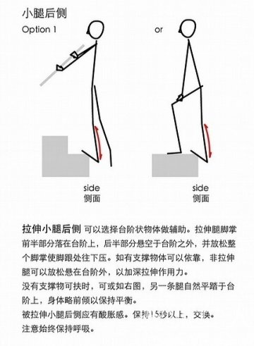 图说：运动后的肌肉拉伸