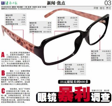 眼镜暴利调查