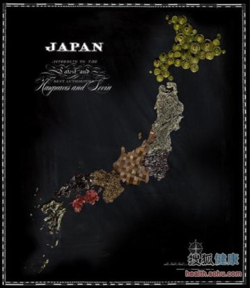 用特色食物拼成世界地图