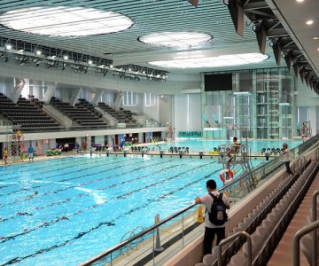 跳水明星贺维园泳池重建落成