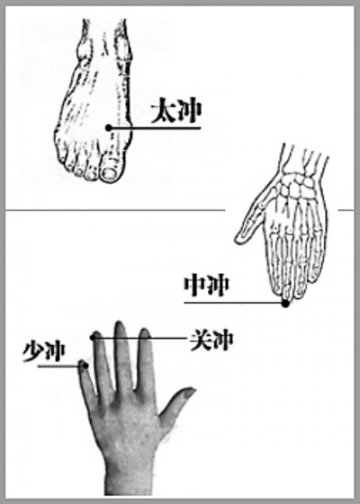 按压四冲穴位预防夏季高温中暑