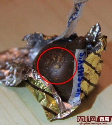 好时巧克力被曝有活蛆虫 厂家称生虫难避免