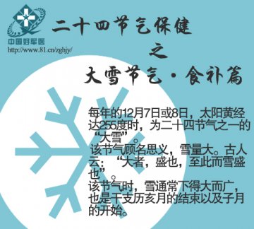 大雪节气保健：食补编