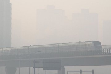 北京大雾致空气污染物超标