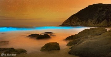 2.美加州现蓝色梦幻海滩似科幻电影