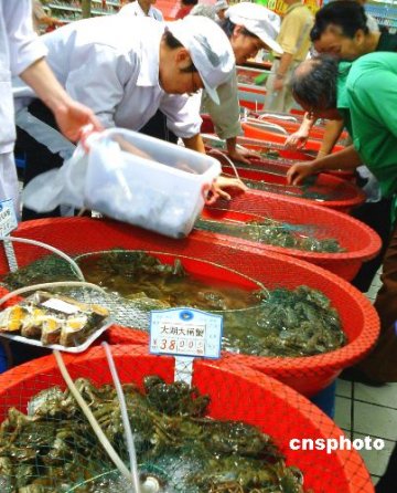 江苏昆山水产商赴台澄清大闸蟹问题