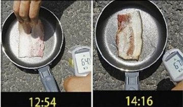 中国进入“烧烤”模式 上海路面烤熟五花肉