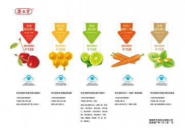 养生堂牌天然维生素E软胶囊；养生堂牌天然维生素C咀嚼片；养生堂牌多种维生素矿物质片；养生堂牌天然β-胡萝卜素软胶囊；养生
