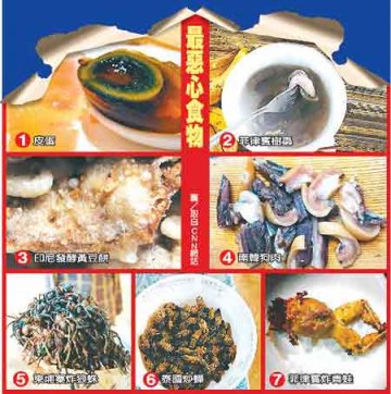 CNN选最恶心食物：多种亚洲食物上榜 皮蛋居首