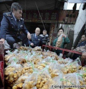 湖北宜昌查获近1吨硫磺熏制生姜
