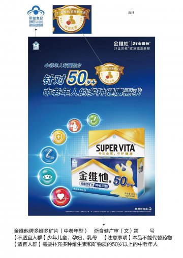 金维他牌多维多矿片（中老年型)官方高清创意广告(浙食健广审(文)第2013120131号)