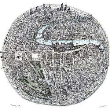 英自闭症画家凭记忆手绘全球大都市全景图