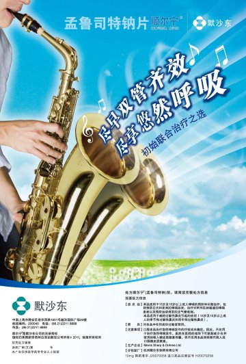 孟鲁司特钠片-顺尔宁(进口药品注册证H20070258 J20070058)精美广告图欣赏