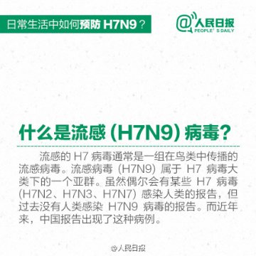预防H7N9应从生活细节着手