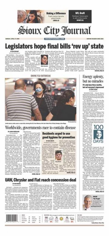 文：《Sioux City Journal》关注猪流感疫情