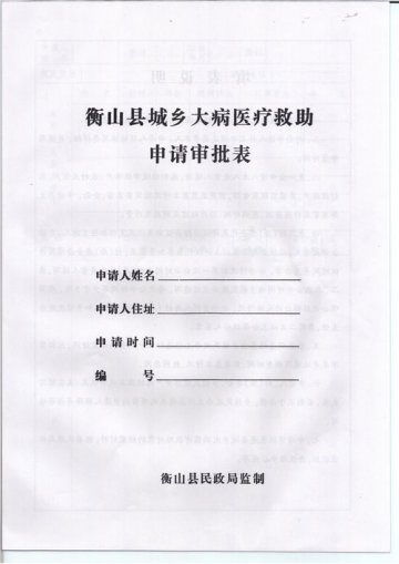 城乡大病医疗救助申请审批表