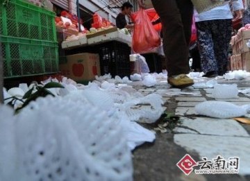 网友称限塑令执行3年水果保护套不在查处范围