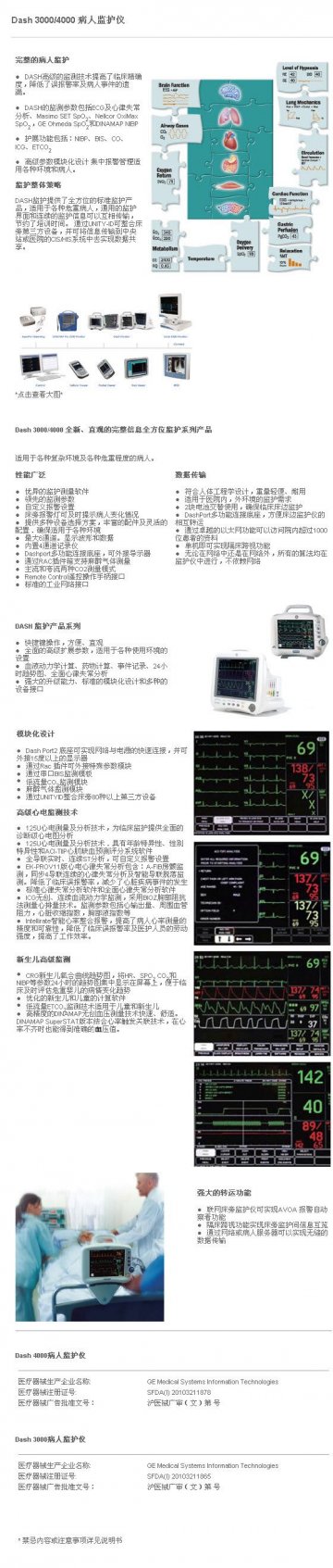 病人监护仪 Dash 3000，Dash 4000-官方高清创意广告(沪医械广审(文)第2011040148号)