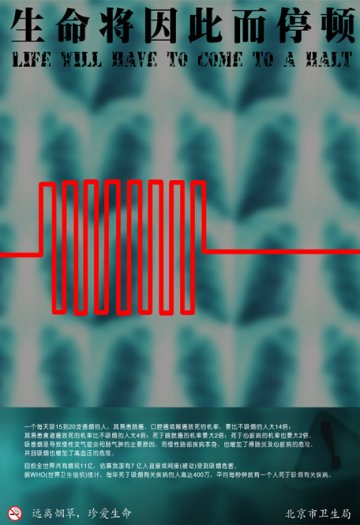 控烟海报：生命将因此而停顿