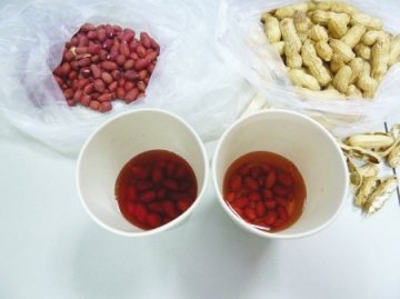花生泡水褪色被疑染苏丹红